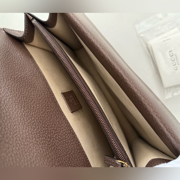 GUCCI Calfskin Web Owl Embroidered Medium Dionysus Shoulder Bag New Acero ~ NWT - Picture 10 of 16